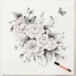 delicate-flowers tattoo design ideas clear-cut delicate stems meaning determination