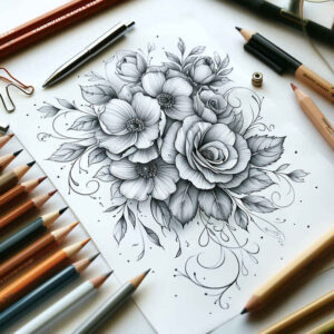 delicate-flowers tattoo design ideas clean stroke detailed blossoms resilience and power