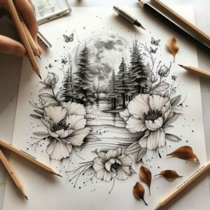 delicate-flowers tattoo design ideas petite detailed blossoms symbol of courage