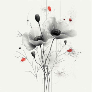 delicate-flowers tattoo design ideas fine line detailed veins for back
