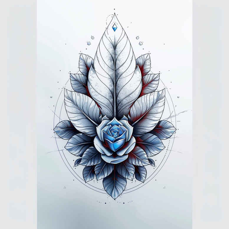 delicate-flowers tattoo design ideas no fill detailed veins stands for determination