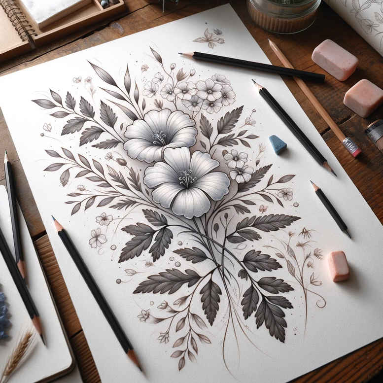 delicate-flowers tattoo design ideas dainty detailed veins stands for perseverance