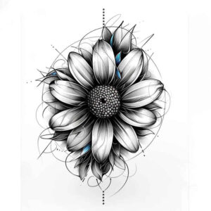 delicate-flowers tattoo design ideas thin script detailed veins symbolising determination
