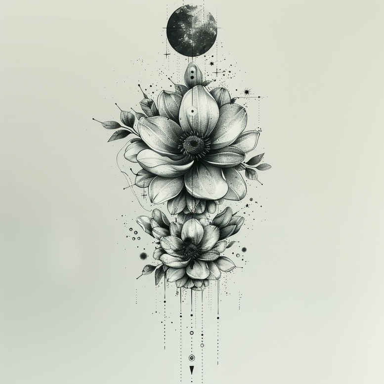 delicate-flowers tattoo design ideas ultra-thin detailed veins symbolising resilience