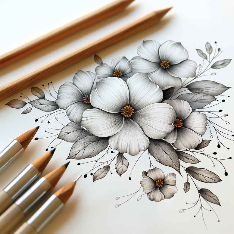 delicate-flowers tattoo design ideas uncluttered fine detail shows courage