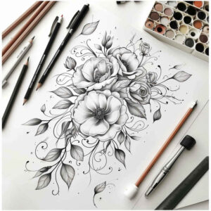 delicate-flowers tattoo design ideas clean shape fine linework embodying strength