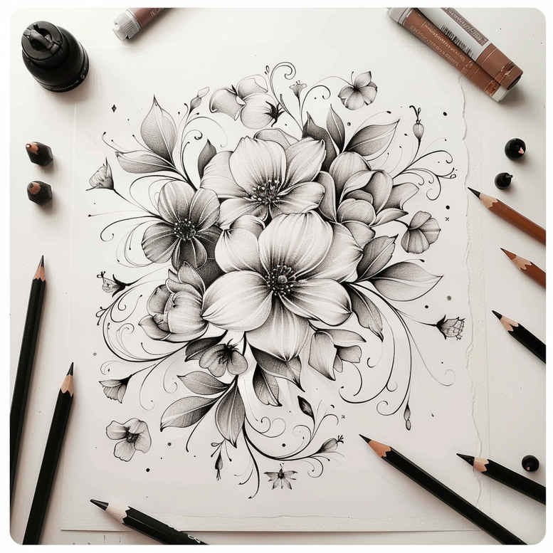 delicate-flowers tattoo design ideas elemental floral motifs courage and power