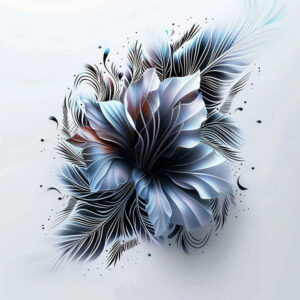 delicate-flowers tattoo design ideas tiny detail floral silhouettes for upper thigh