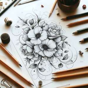 delicate-flowers tattoo design ideas discreet mark floral silhouettes shows strength