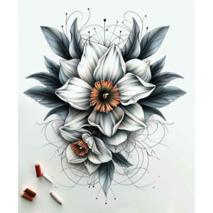 delicate-flowers tattoo design ideas abstract floral silhouettes symbol of resilience