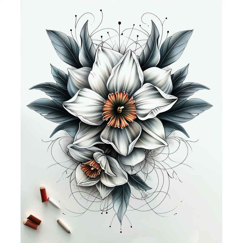 delicate-flowers tattoo design ideas abstract floral silhouettes symbol of resilience