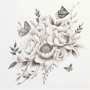 delicate-flowers tattoo design ideas short stroke flowing lines endurance and power
