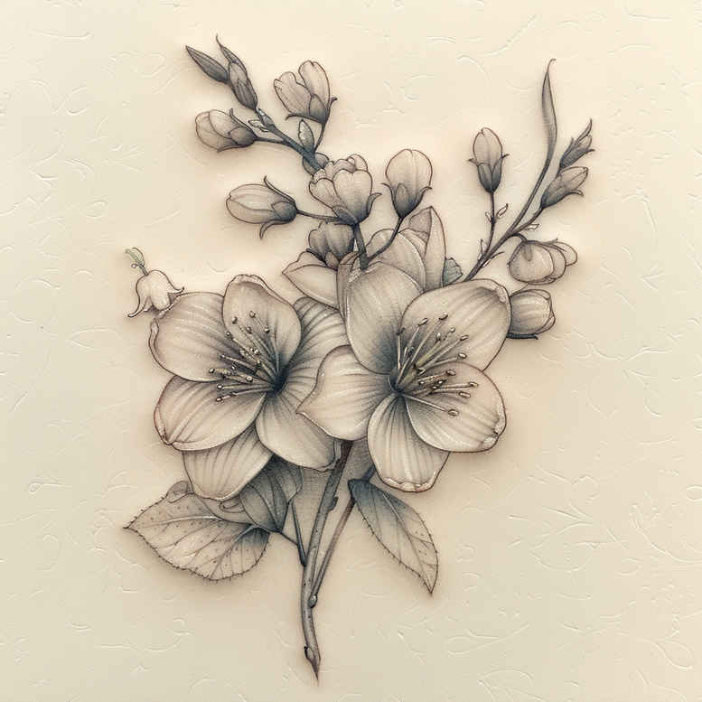 delicate-flowers tattoo design ideas pure shape flowing lines represents strength