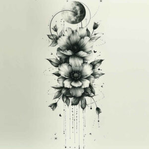 delicate-flowers tattoo design ideas minimalist script flowing lines shows perseverance