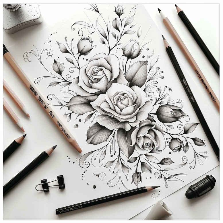 delicate-flowers tattoo design ideas clean shape fresh courage and power