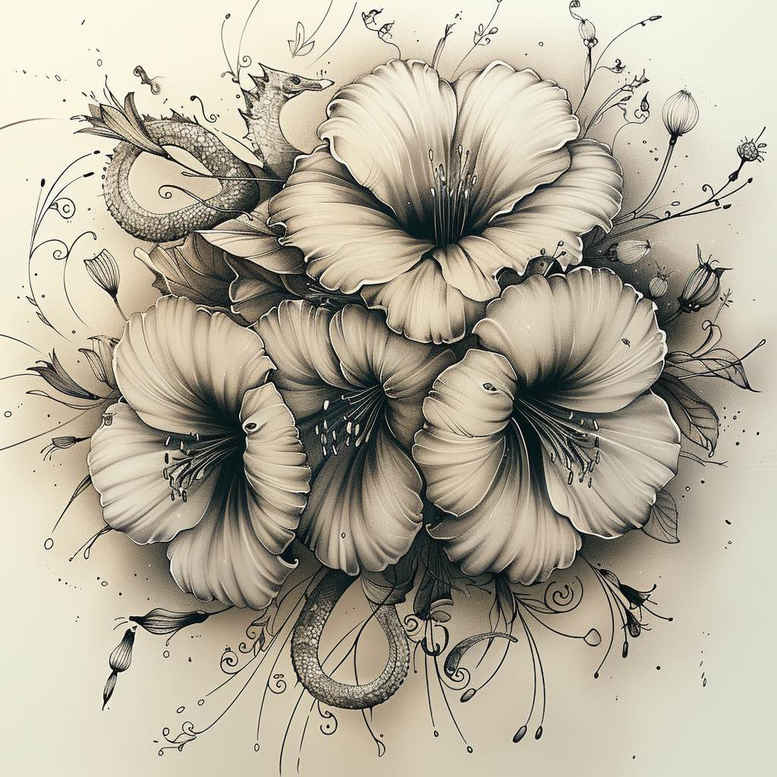 delicate-flowers tattoo design ideas micro line fresh for neck