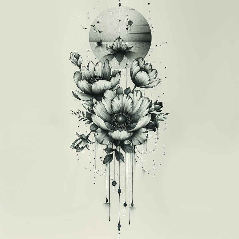 delicate-flowers tattoo design ideas diminutive gentle textures for forearm