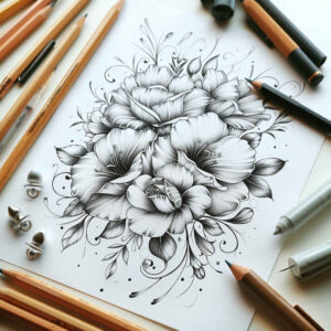 delicate-flowers tattoo design ideas compact gentle textures for hip