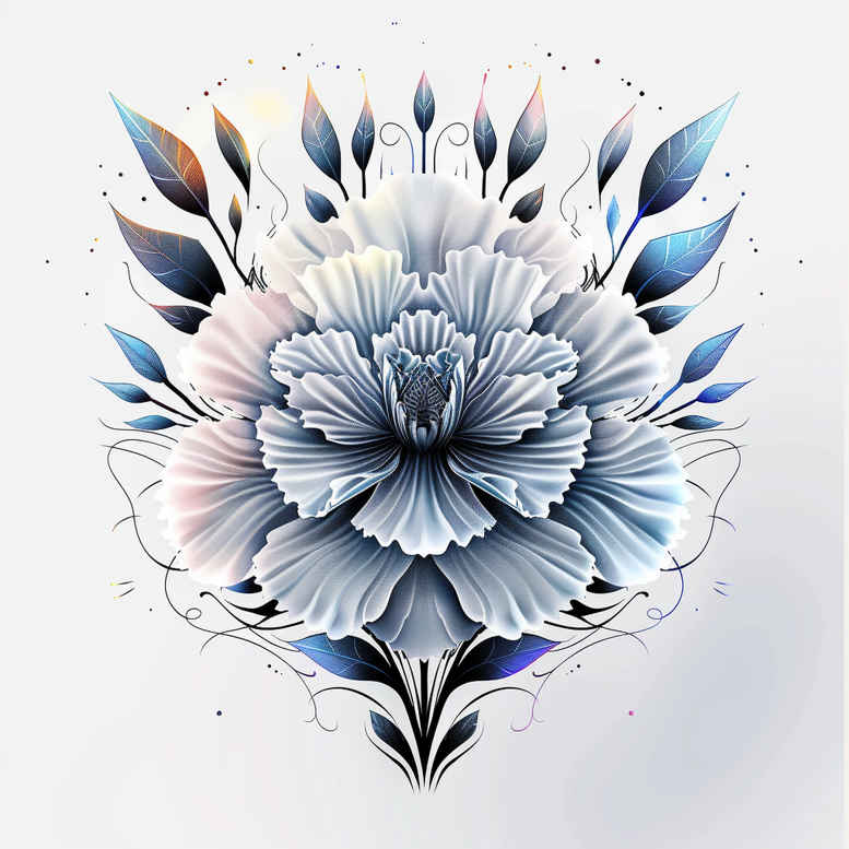 Blue lotus flower on white background; project idea, not ideal for cover-up.
