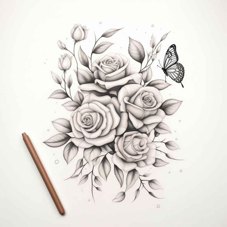 delicate-flowers tattoo design ideas pure outline graceful courage and power