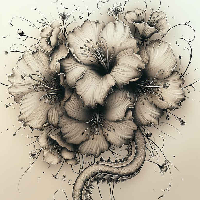 delicate-flowers tattoo design ideas sparse graceful embodying endurance