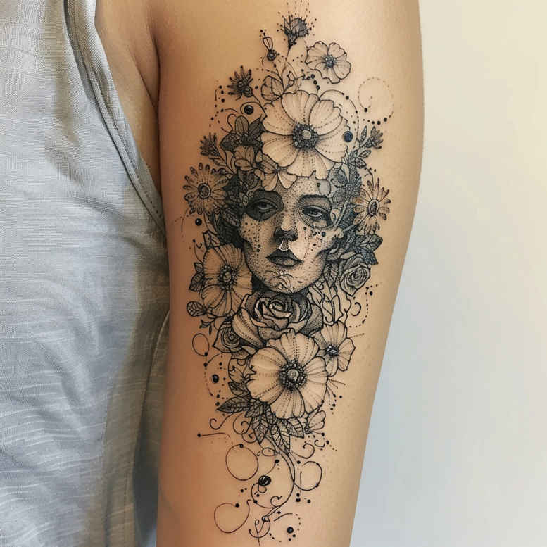 delicate-flowers tattoo design ideas micro symbol graceful for lower thigh