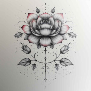 delicate-flowers tattoo design ideas dotwork harmonious embodying perseverance