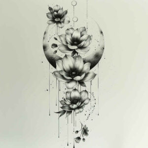 delicate-flowers tattoo design ideas no excess harmonious for foot