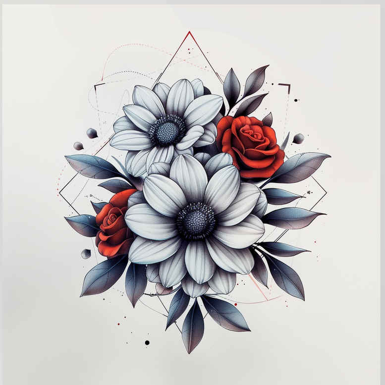 delicate-flowers tattoo design ideas diminutive light contrast for arm