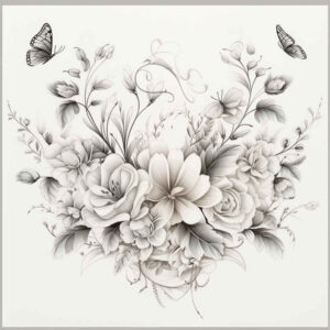 delicate-flowers tattoo design ideas mini geometry light contrast for lower chest