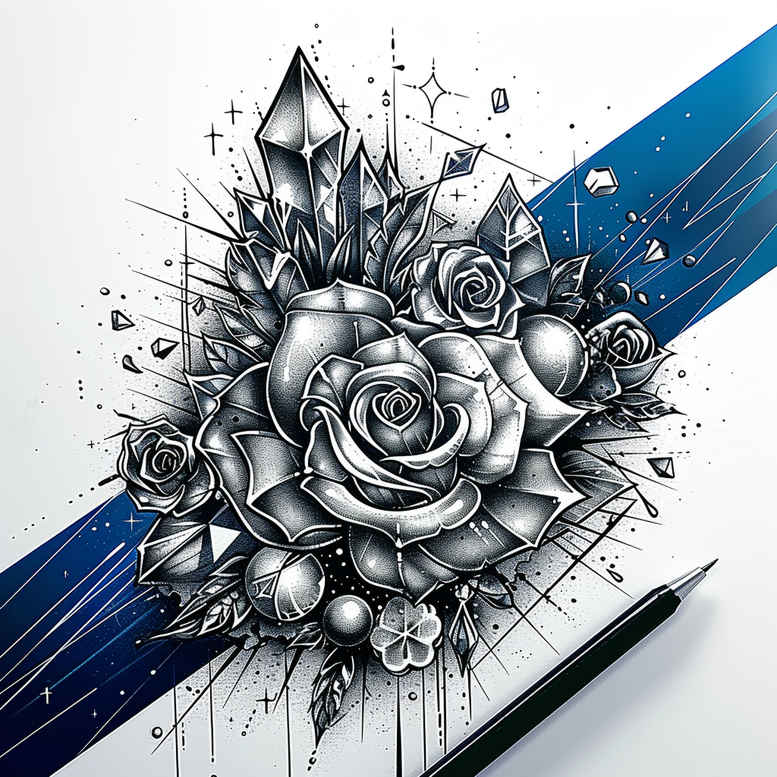 delicate-flowers tattoo design ideas clean lines light contrast symbolising resilience