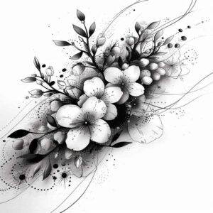 delicate-flowers tattoo design ideas single line light gradients perseverance and power