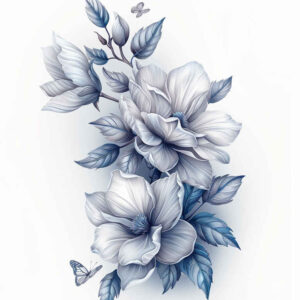 delicate-flowers tattoo design ideas refined light gradients stands for perseverance