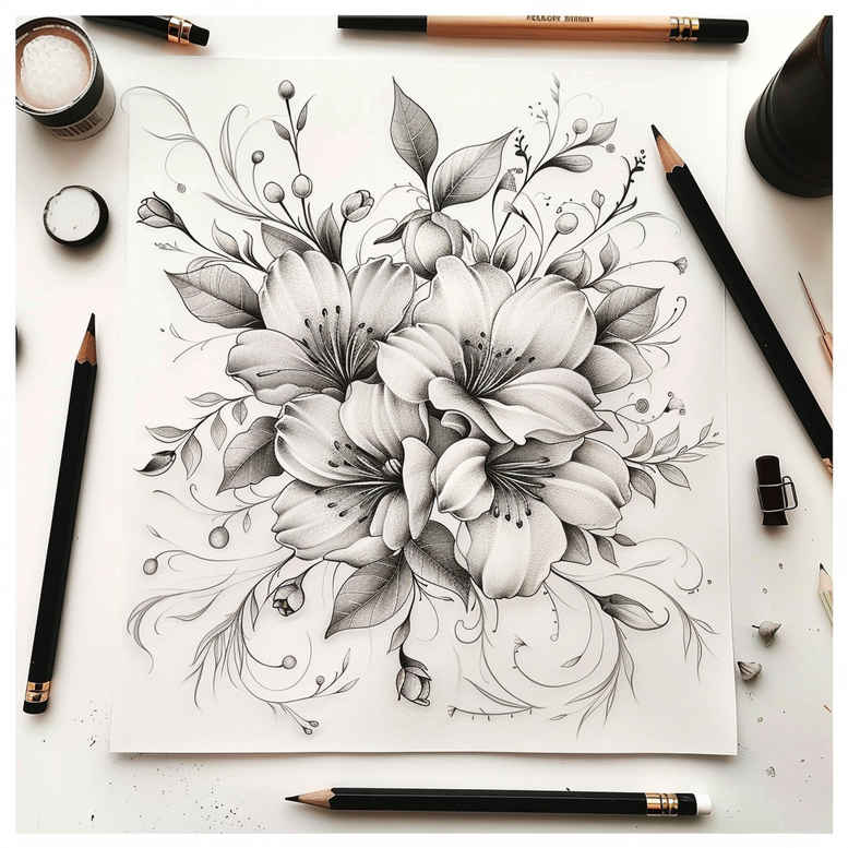 delicate-flowers tattoo design ideas elemental minimalist for hip