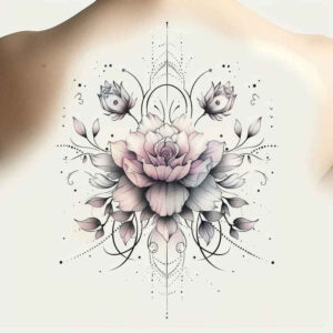 delicate-flowers tattoo design ideas open space natural curves endurance and power