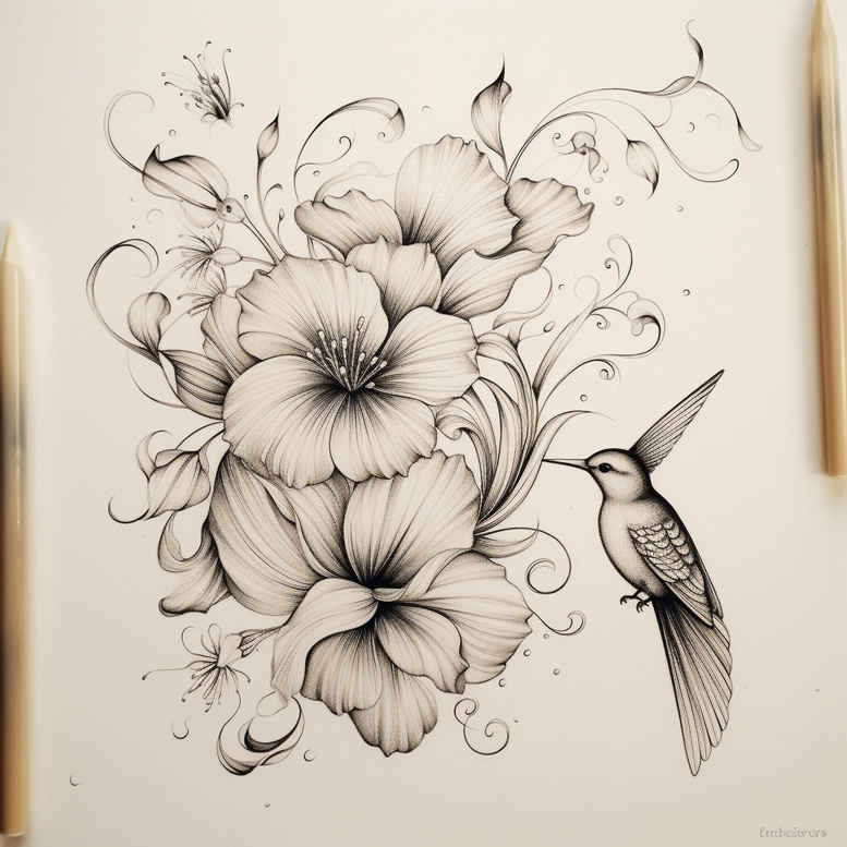 delicate-flowers tattoo design ideas dainty naturalistic for back shoulder