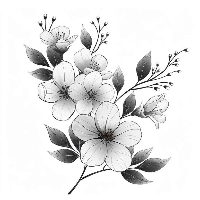 delicate-flowers tattoo design ideas minimalist script naturalistic for upper back