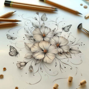 delicate-flowers tattoo design ideas discreet organic shapes for outer arm
