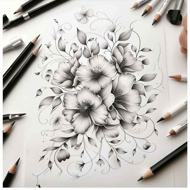 delicate-flowers tattoo design ideas unadorned organic shapes perseverance and power