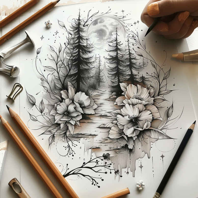 delicate-flowers tattoo design ideas gentle organic shapes resilience and power