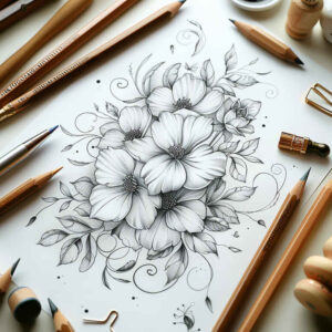 delicate-flowers tattoo design ideas slender ornamental for spine