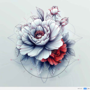 delicate-flowers tattoo design ideas clean shape ornamental for sternum