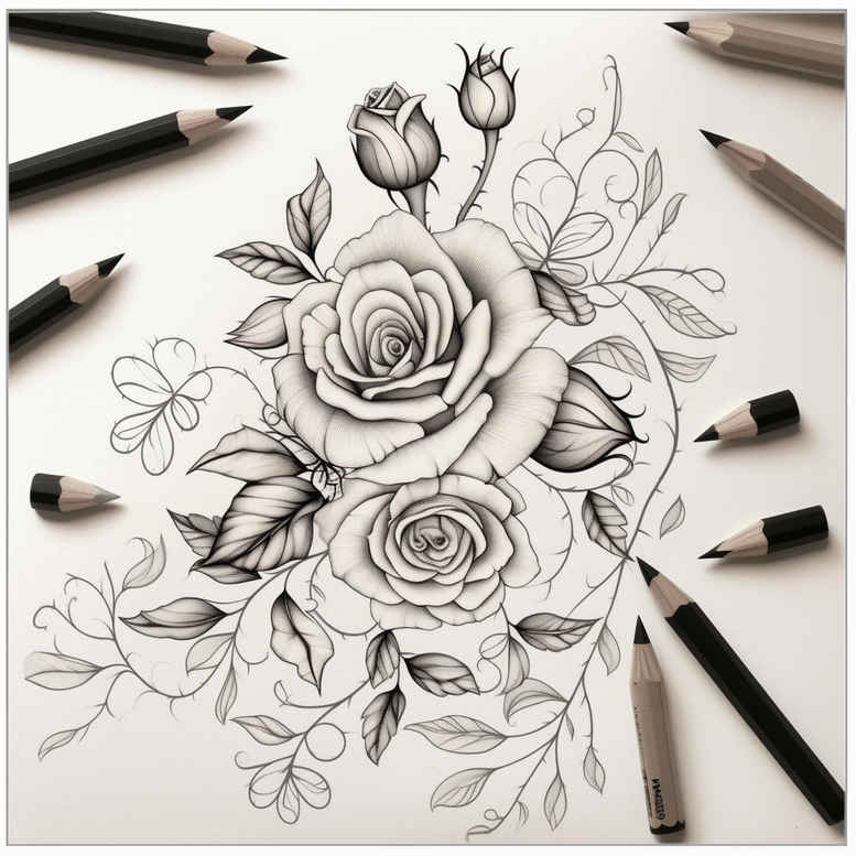 delicate-flowers tattoo design ideas simple form ornamental meaning strength