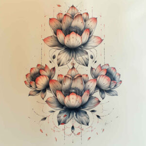 delicate-flowers tattoo design ideas negative space pastel hues for inner arm