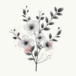 delicate-flowers tattoo design ideas clean stroke pastel hues for temple