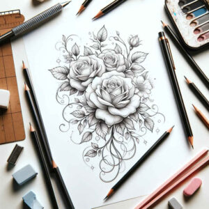 delicate-flowers tattoo design ideas open space pastel hues symbol of endurance