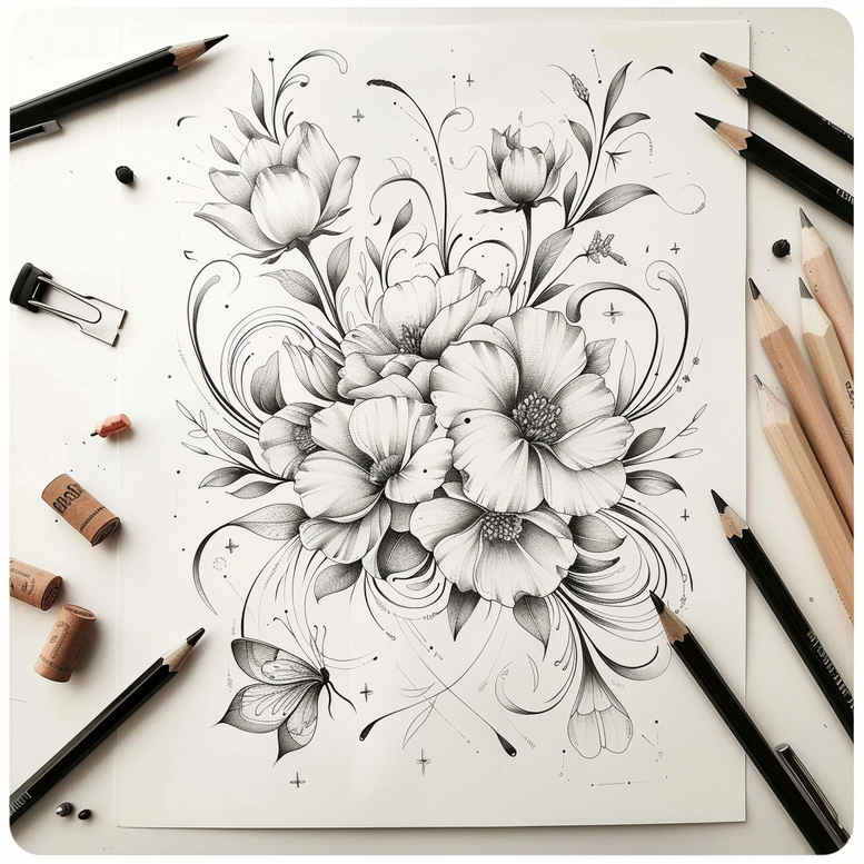 delicate-flowers tattoo design ideas pristine refined endurance and power