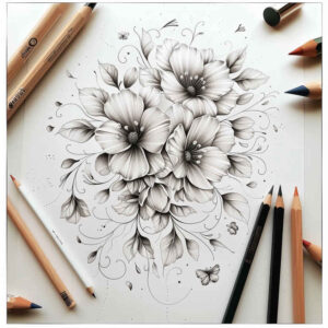 delicate-flowers tattoo design ideas no shading refined meaning determination