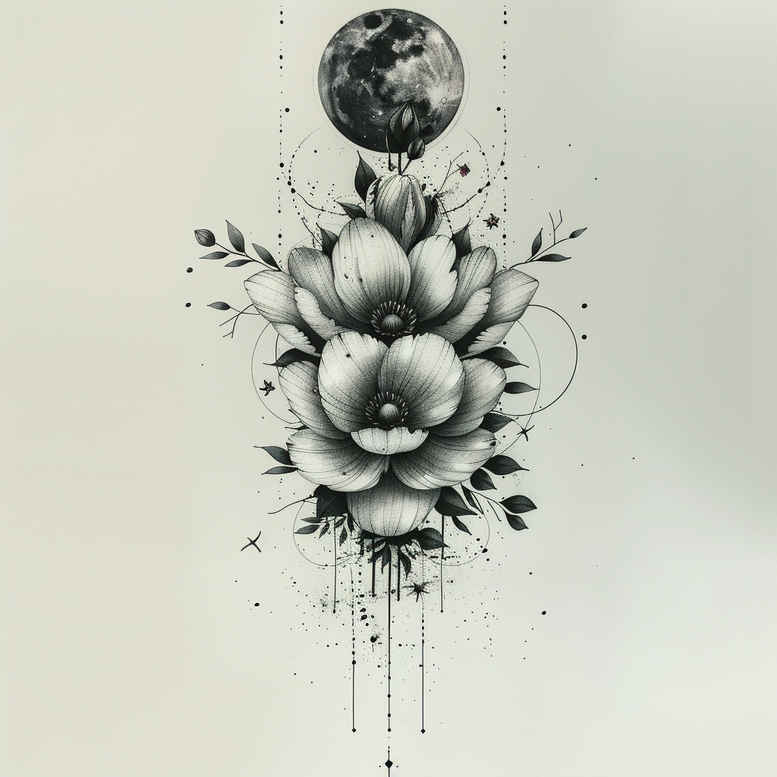 delicate-flowers tattoo design ideas precise refined symbolising courage