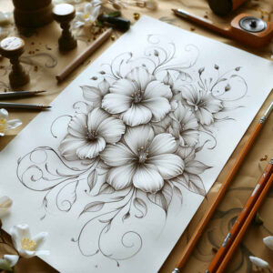 delicate-flowers tattoo design ideas clear-cut soft petals embodying determination